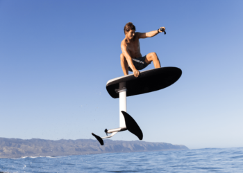 An electric surfboard will demonstrate power on the seas